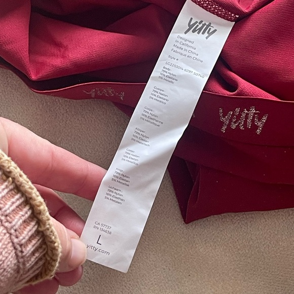 Yitty NWT red glitter flattering leggings - Picture 5 of 9